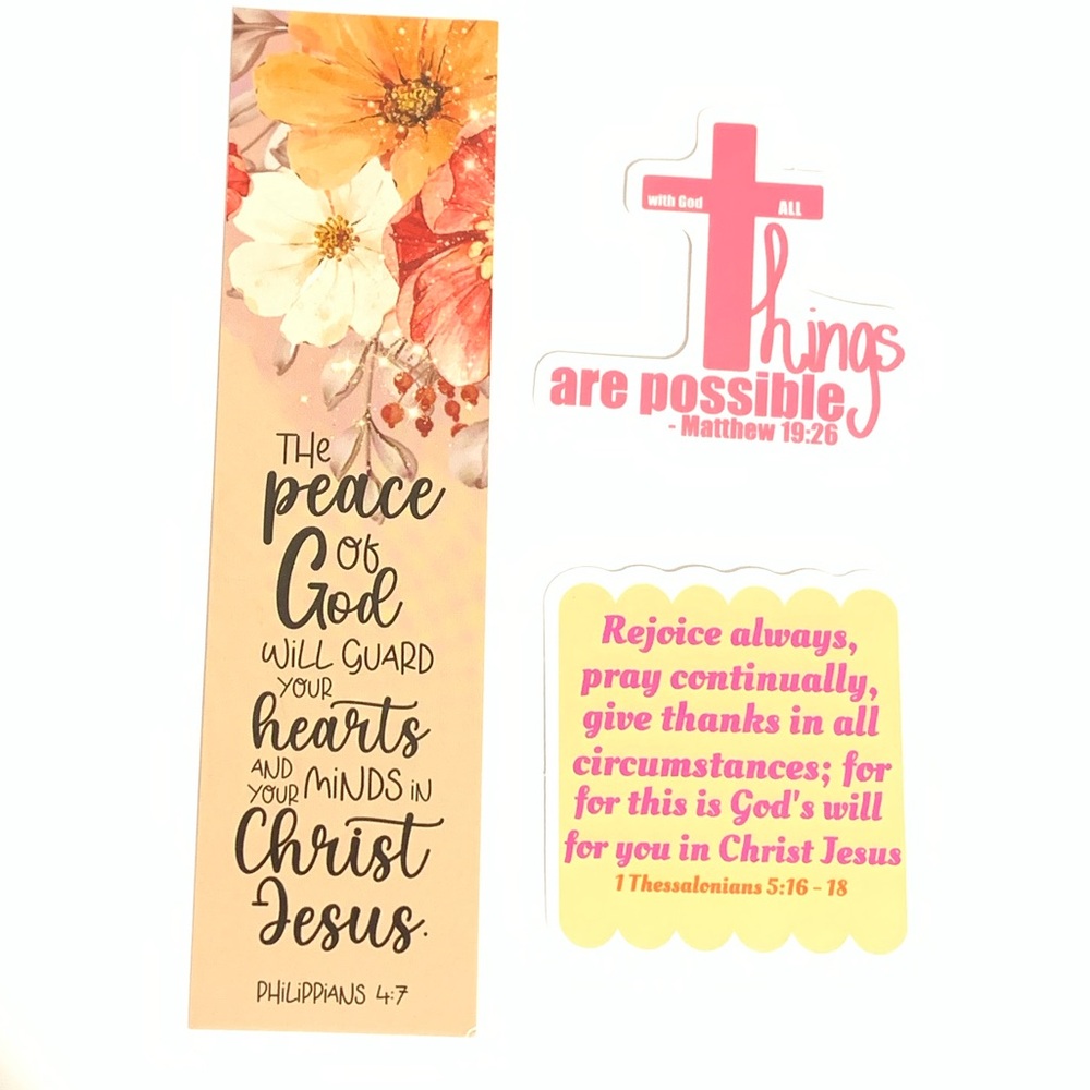 Inspirational Bookmarks and Stickers Set